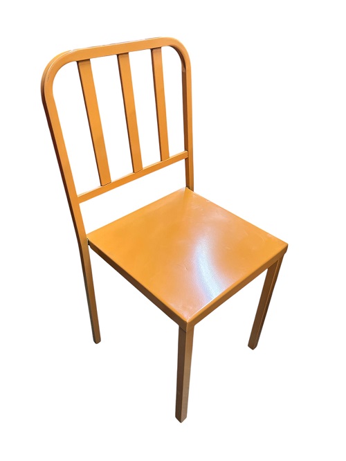 SILLA DE CHAPA APILABLE C/NARANJA X6 UNIDADES- AIMARETTI