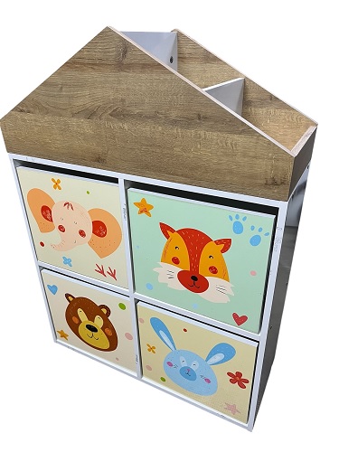 BIBLIOTECA INFANTIL 4 PUERTAS Y ESTANTES - GACELA