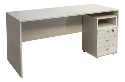 ESCRITORIO 150CM CON CAJONERA GRIS ANDINO - PLATINUM