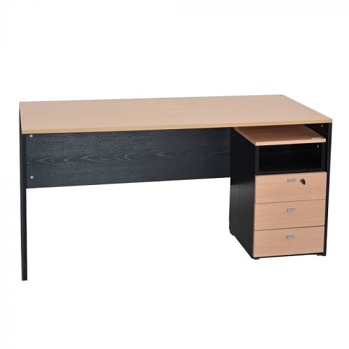 ESCRITORIO 150CM CON CAJONERA NEGRO HAYA - PLATINUM