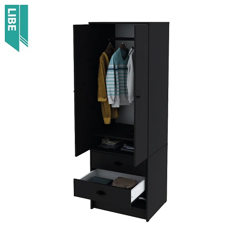 PLACARD 2 PUERTAS 60CM ANCHO NEGRO - CENTRO ESTANT