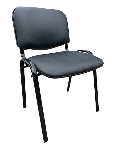 SILLA LOBBY CUERINA NEGRA - AIMARETTI