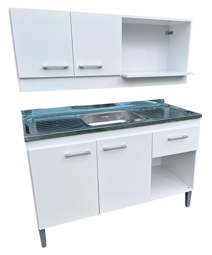 COMBO BAJOMESADA ALACENA Y MESADA 120CM - ENKEM