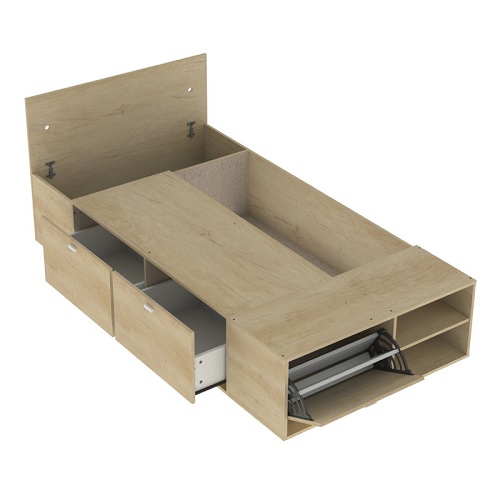 CAMA CON CAJONES PLAZA Y MEDIA 100*200 - MOSCONI