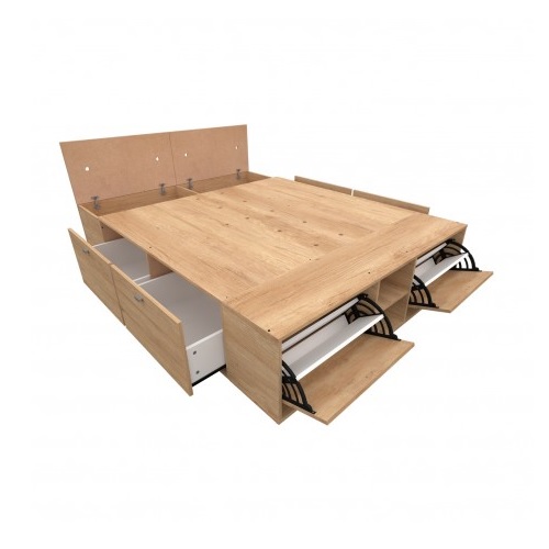 CAMA CON CAJONES DOS PLAZAS 140*190 - MOSCONI