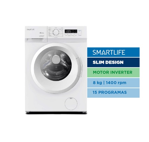 LAVARROPAS 8KG 1400RPM BLANCO - SMARTLIFE