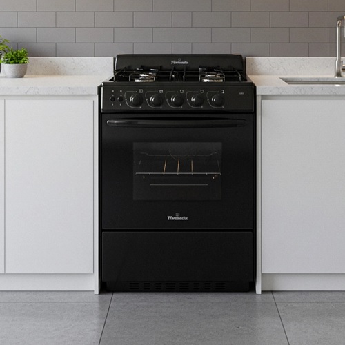 COCINA MULTIGAS 56CM NEGRA C/LUZ Y ENCENDIDO - SINGER