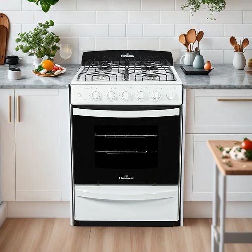 COCINA MULTIGAS 56CM BLANCA C/LUZ, ENCENDIDO Y TIMER - SINGER