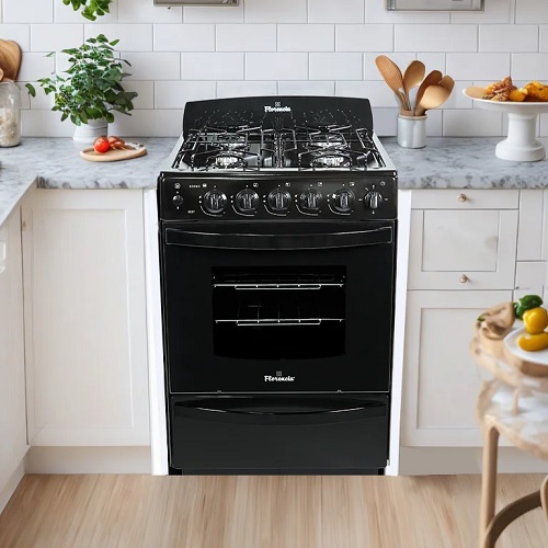 COCINA MULTIGAS 56CM NEGRA C/LUZ, ENCENDIDO Y TIMER - SINGER