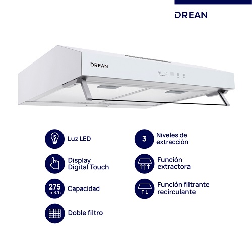 PURIFICADOR EXTRACTOR 60CM BLANCO - DREAN