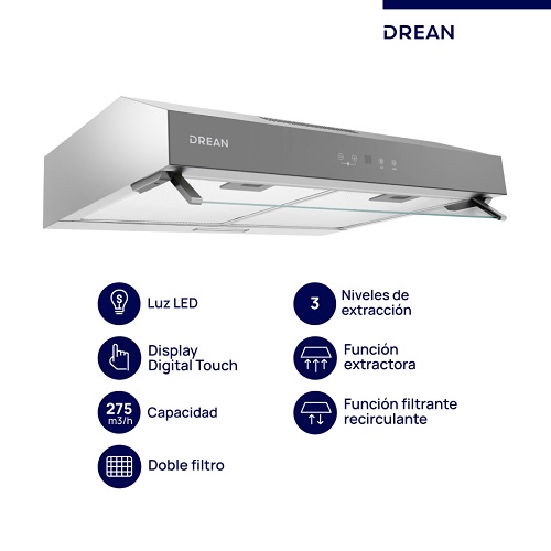 PURIFICADOR EXTRACTOR 60CM INOX - DREAN