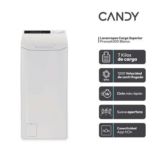 LAVARROPAS CARGA SUPERIOR 7KG 1200RPM BLANCO - CANDY