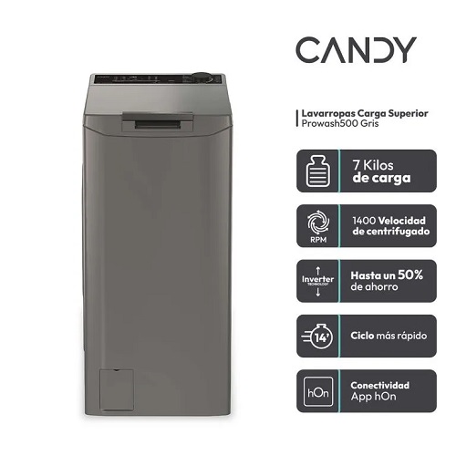 LAVARROPAS CARGA SUPERIOR 7KG 1400RPM GRIS - CANDY